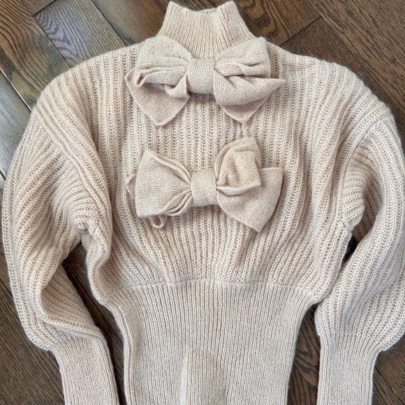 Zimmermann Pink Peach Bow Sweater - Picture 5 of 8